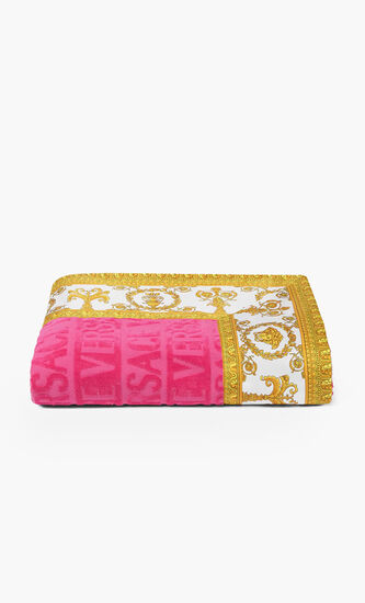 I LOVE BAROQUE BEACH TOWEL PINK