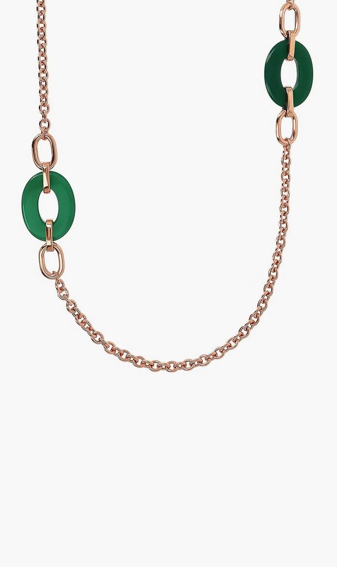 Openwork Mesh and Oval Agate Necklace