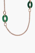 Openwork Mesh and Oval Agate Necklace