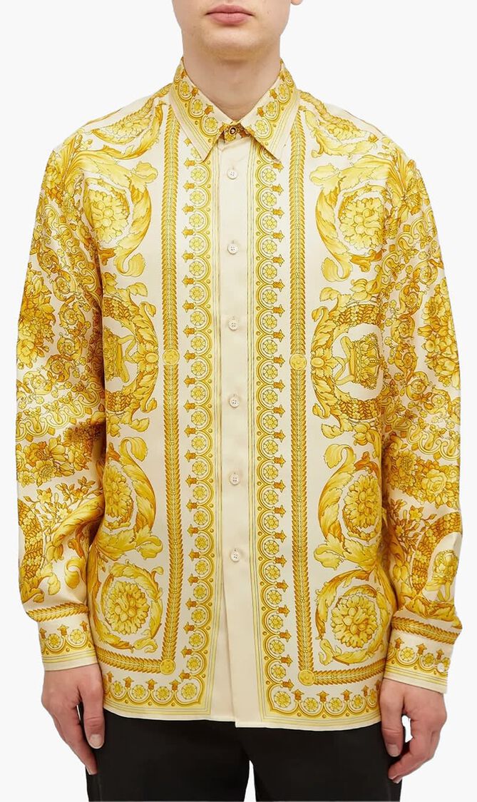 INFORMAL SHIRT SILK TWILL FABRIC BAROCCO PRINT