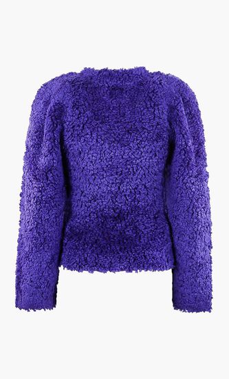 FURRY TEXTURED KNIT CROPPED JU