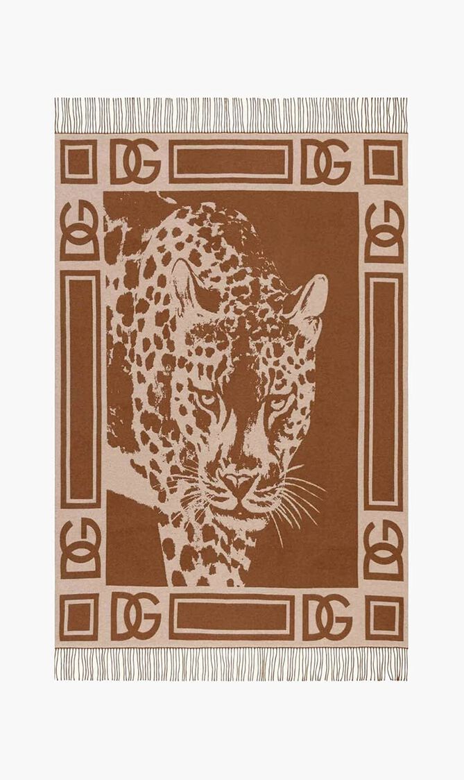 Cashmere Jacquard Blanket Brown
