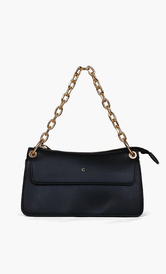 Solid Leather Crossbody Bag