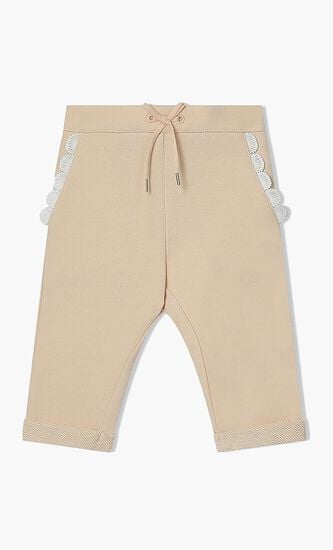 Scalloped Guipure Joggers