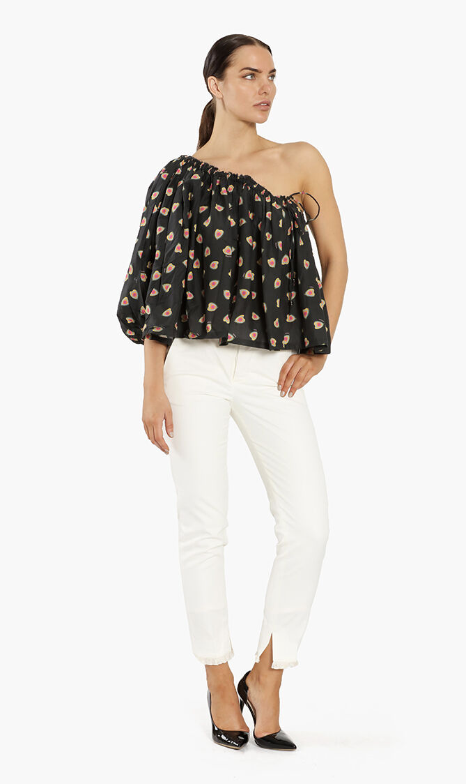 True Print Asymmetrical Blouse