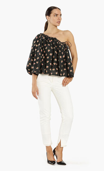 True Print Asymmetrical Blouse