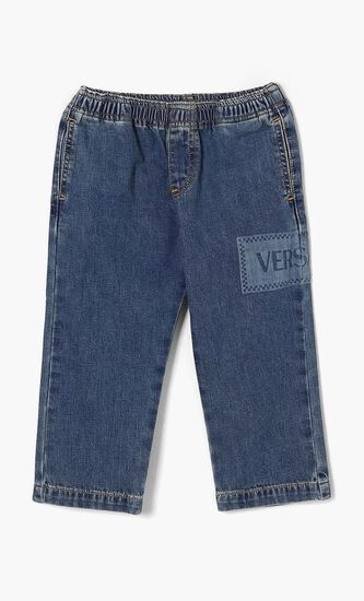 PANT DENIM LIGHT DENIM LASERED 90S VINTAGE LOGO KIDS