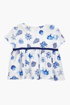 Marine Print Satin Top