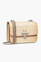 ELEANOR CROC EMBOSSED SMALL CONVERTIBLE SHOULDER BAG