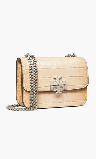 ELEANOR CROC EMBOSSED SMALL CONVERTIBLE SHOULDER BAG