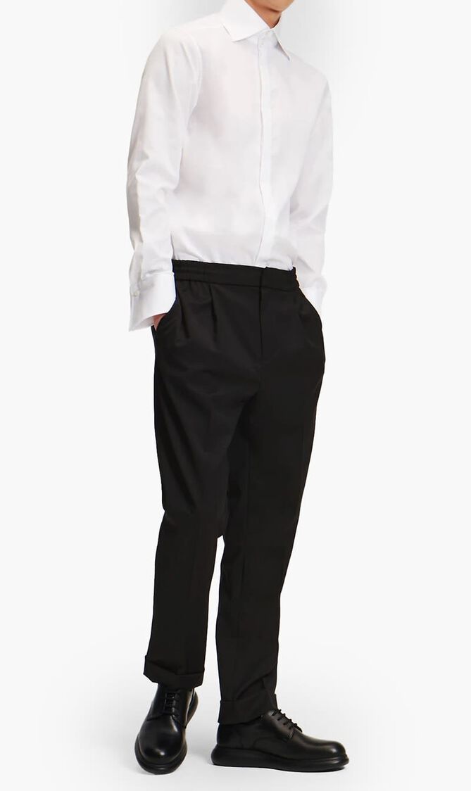 Casual Wool Blend Pants