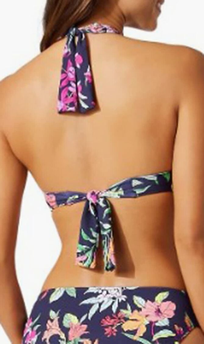 SUMMER FLORAL REV HALTER TOP