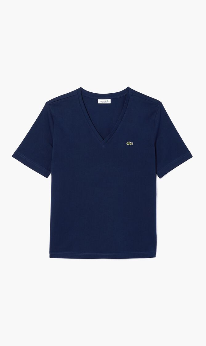 Relaxed Fit Soft Cotton V Neck T-shirt