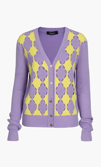 Bi Color Harlequin Cashmere Cardigan