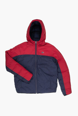 Colourblock Quilted Hooded Jacket