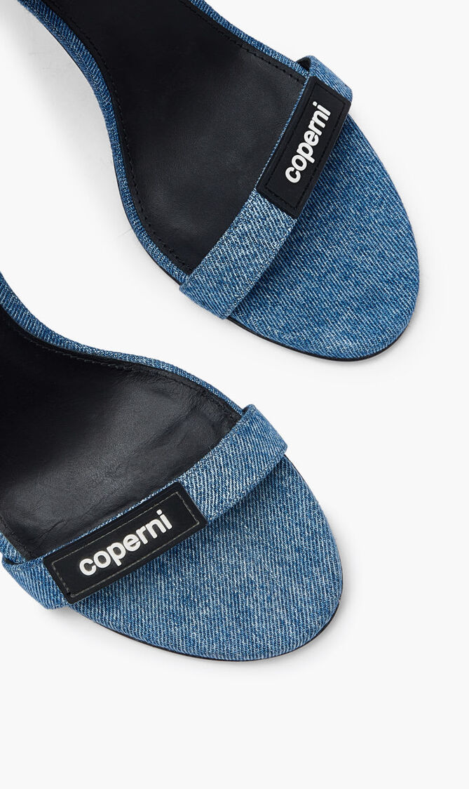 DENIM WAISTBAND STRAP LOGO SANDALS DENIM WAISTBAND STRAP LOGO SANDALS