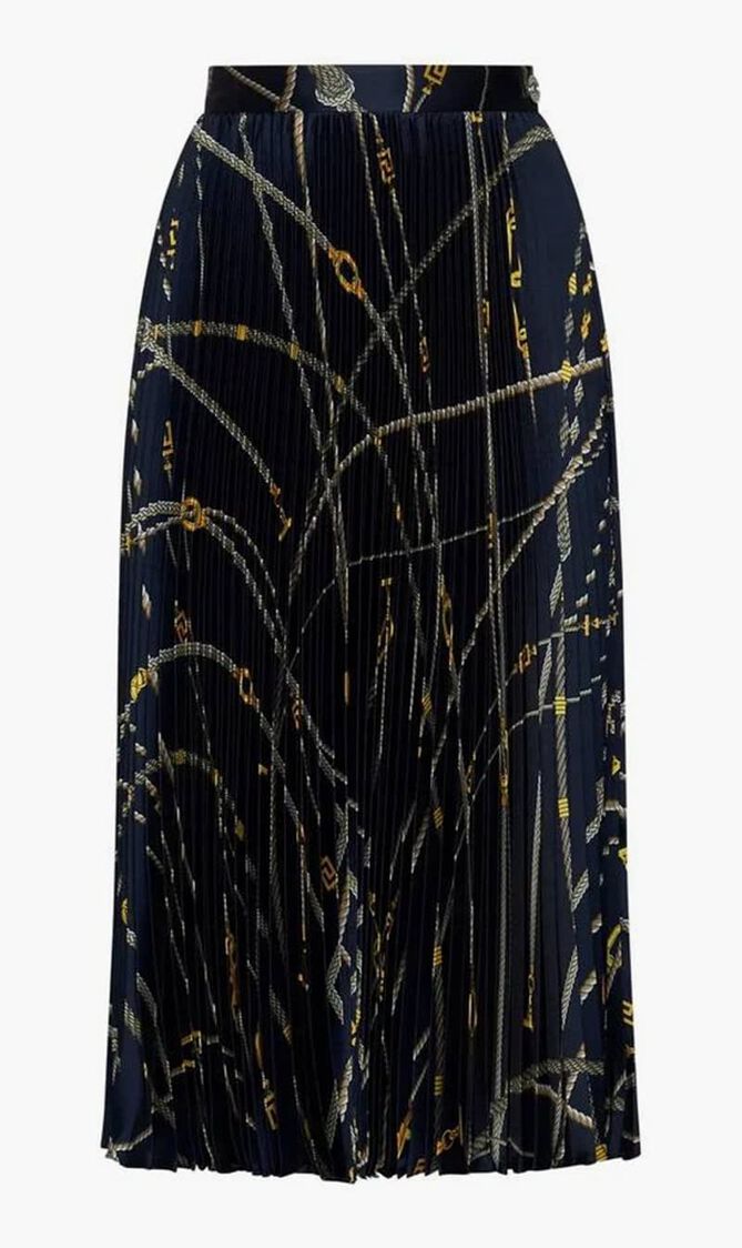 SKIRT TWILL POLY FABRIC WITH VERSACE ROPES PRINT