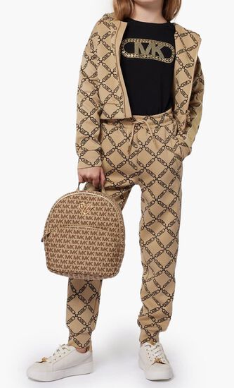 Logo Hooded Zip Up Top