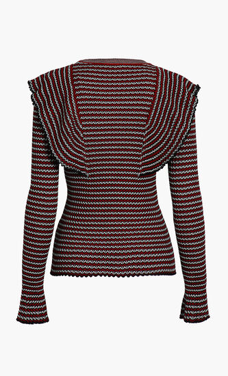 Striped Flounce Sweater