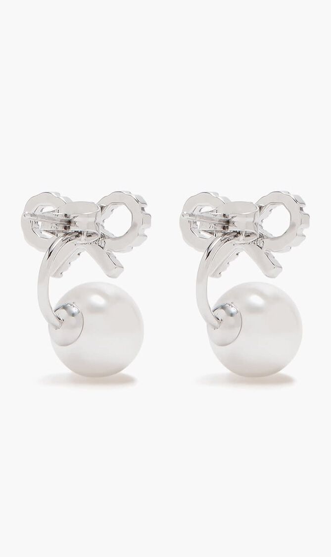 Bow Pearl Jacket Earrings