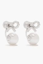 Bow Pearl Jacket Earrings