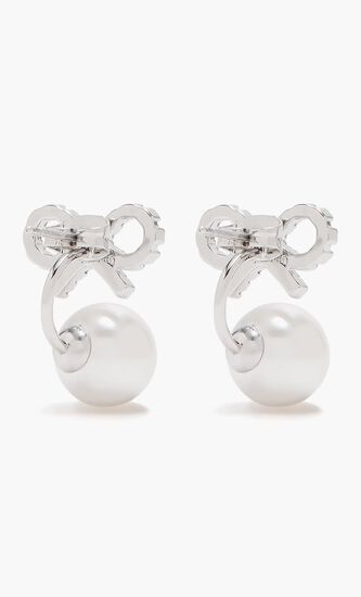 Bow Pearl Jacket Earrings