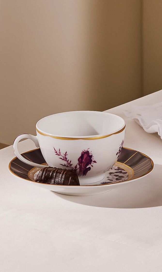 Tea Cup & Saucer Pink Set Of 4