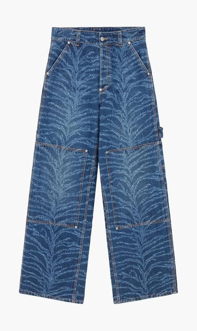 Tiger Pattern High Rise Jeans
