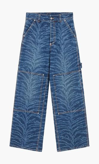 Tiger Pattern High Rise Jeans