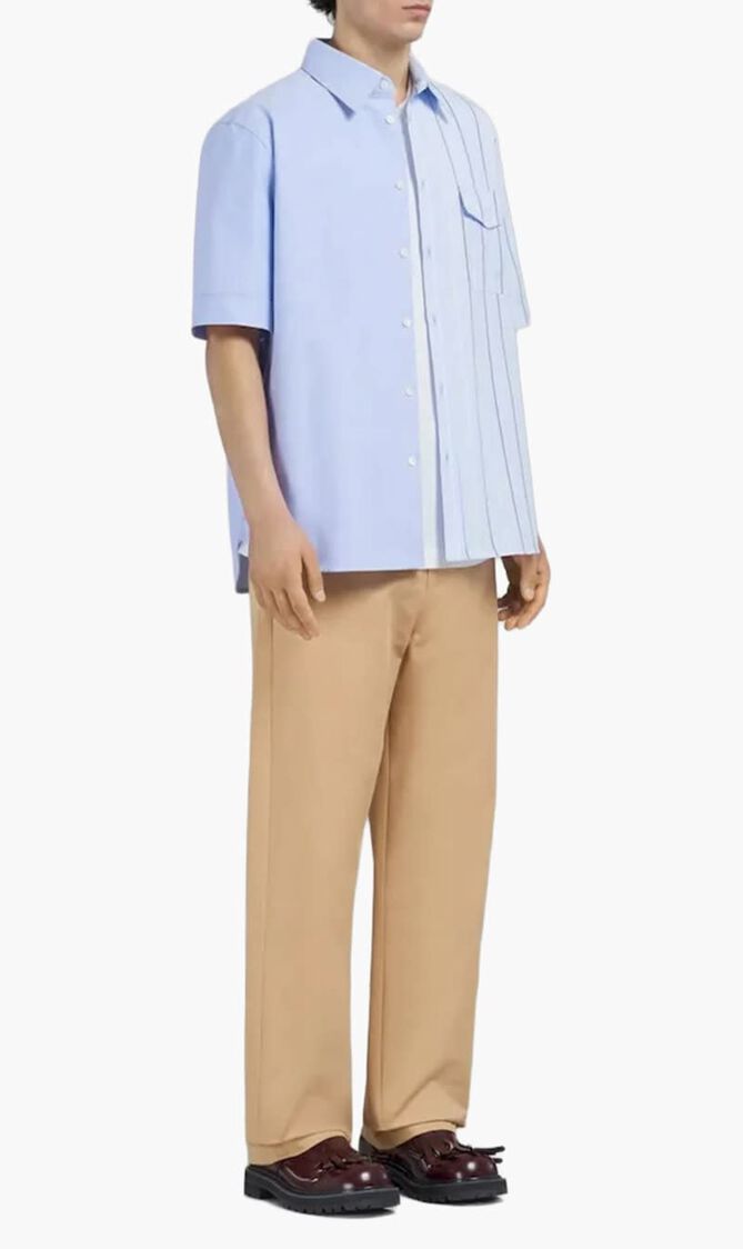 Bio Poplin Half and Half Shirt