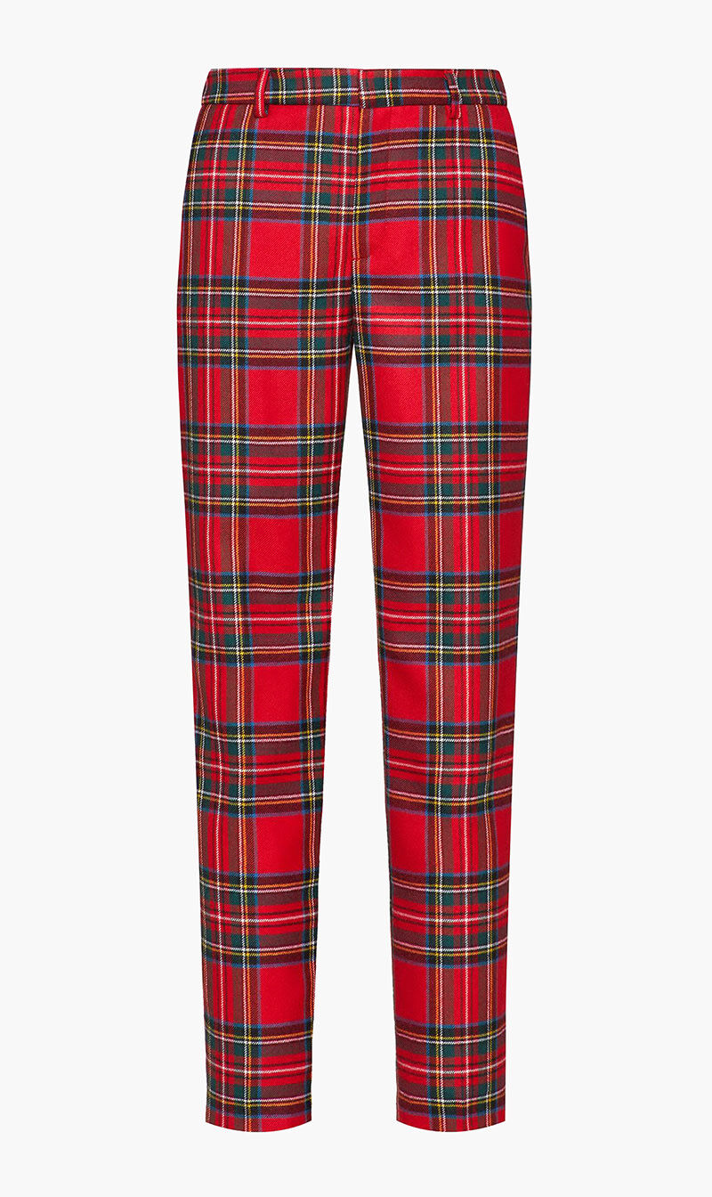 Checkered trousers red sales