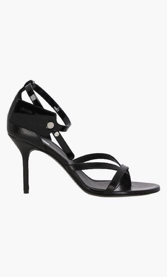 Nappa Varnish Zip Tie Sandal Black Black