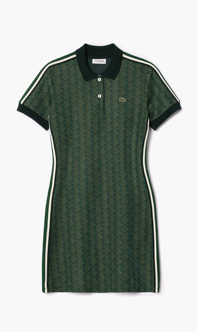 Slim Fit Monogram Jacquard Polo Dress