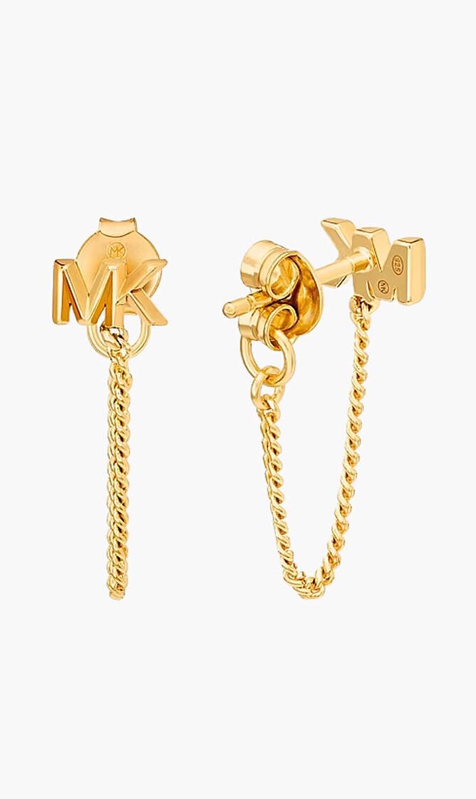 Sterling Logo Chain Earrings