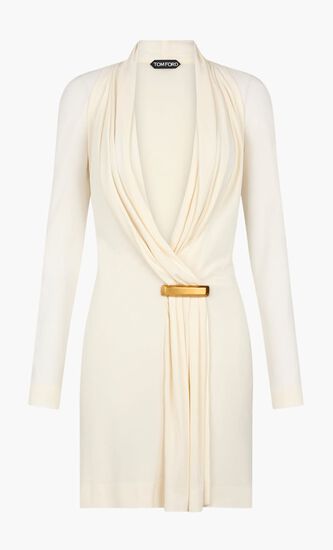 V-Neck Long Sleeve Cocktail Dress