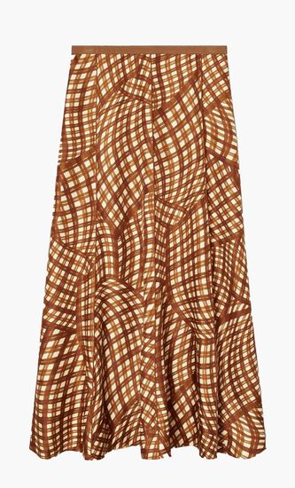 PRINTED SILK TWILL SKIRT