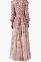 Mesh V Neckline Embellished Gown