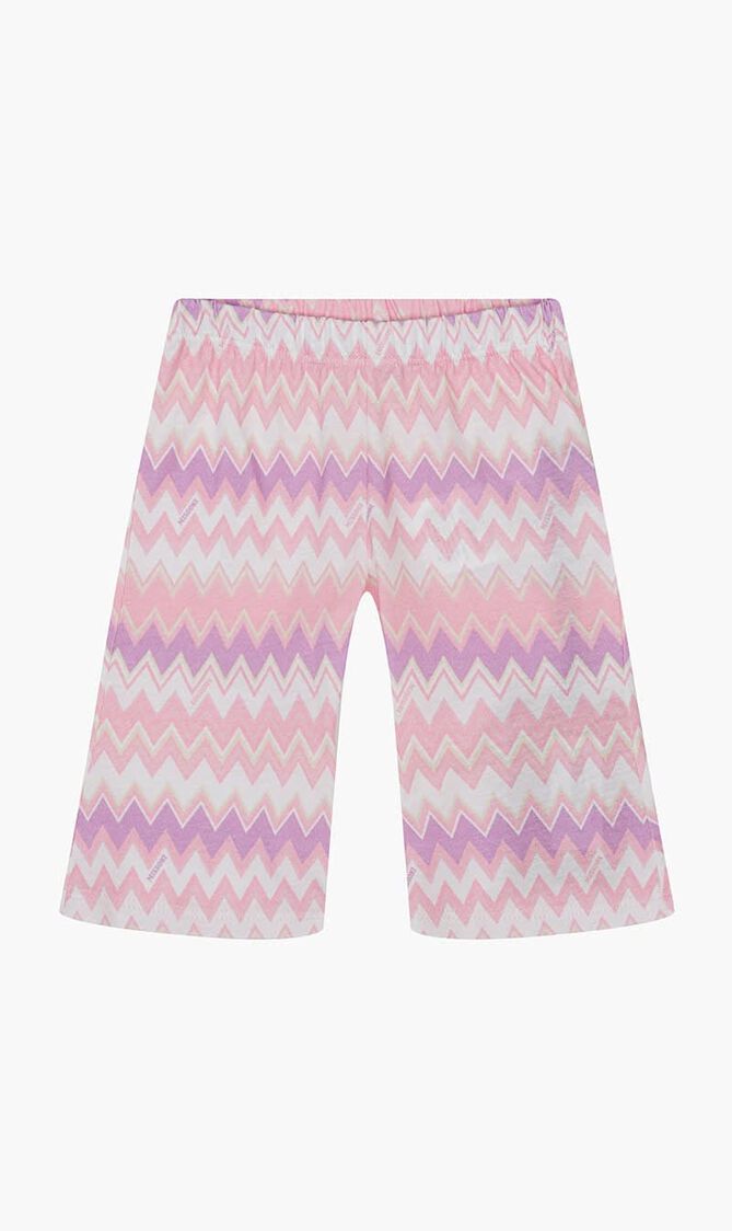 Chevron Print Cotton Flared Leggings