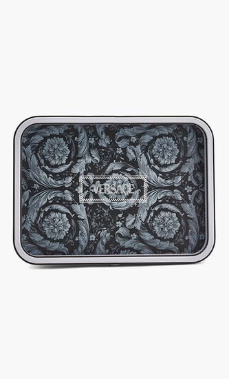 Barocco Trinket Tray Rectangular Small Grey