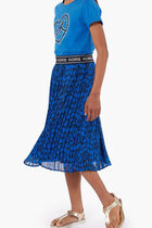 Pleated Floral Skirt