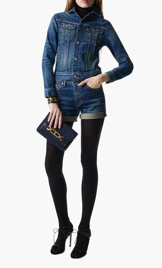 Stone Washed Denim Shorts