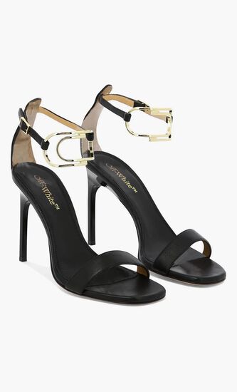 GOLD PAPERCLIP LEA HIGHSANDAL BLACK GOLD