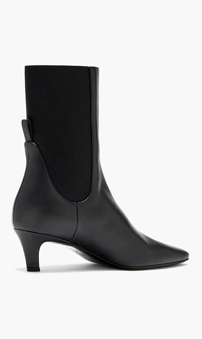 LEATHER MID HEEL BOOTS