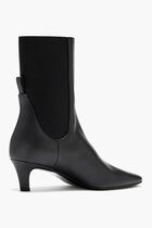 LEATHER MID HEEL BOOTS