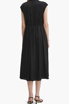 Midi Dress with Mandarin Collar