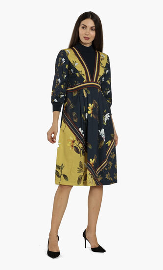 Juudyy Savanna Mockable-Neck Midi Dress