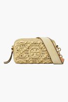 T Monogram Mini Miller Raffia Crossbody Bag