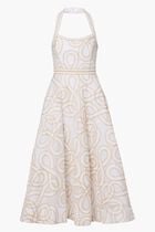 Irena Embroidered Halterneck Midi Dress