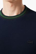 Stretch T-Shirt With Striped Pique Collar
