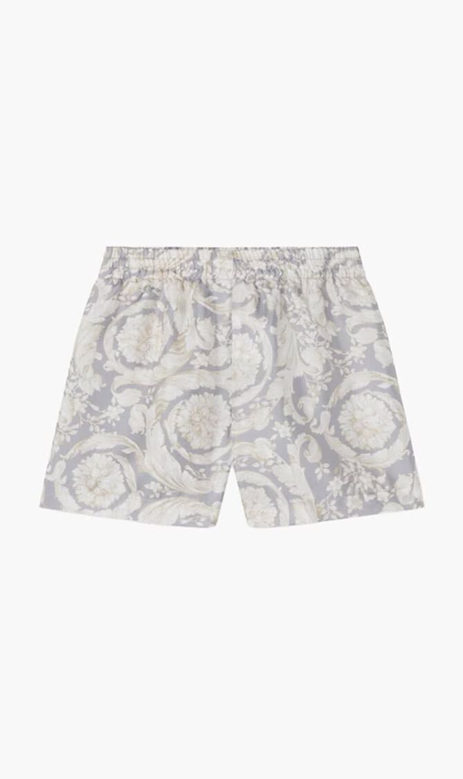 Printed Silk Twill Shorts